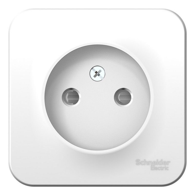 Blanca белые розетки и выключатели Розетка SE Blanca б/з Белый наружный со шторками изолир. пластина BLNRA001111