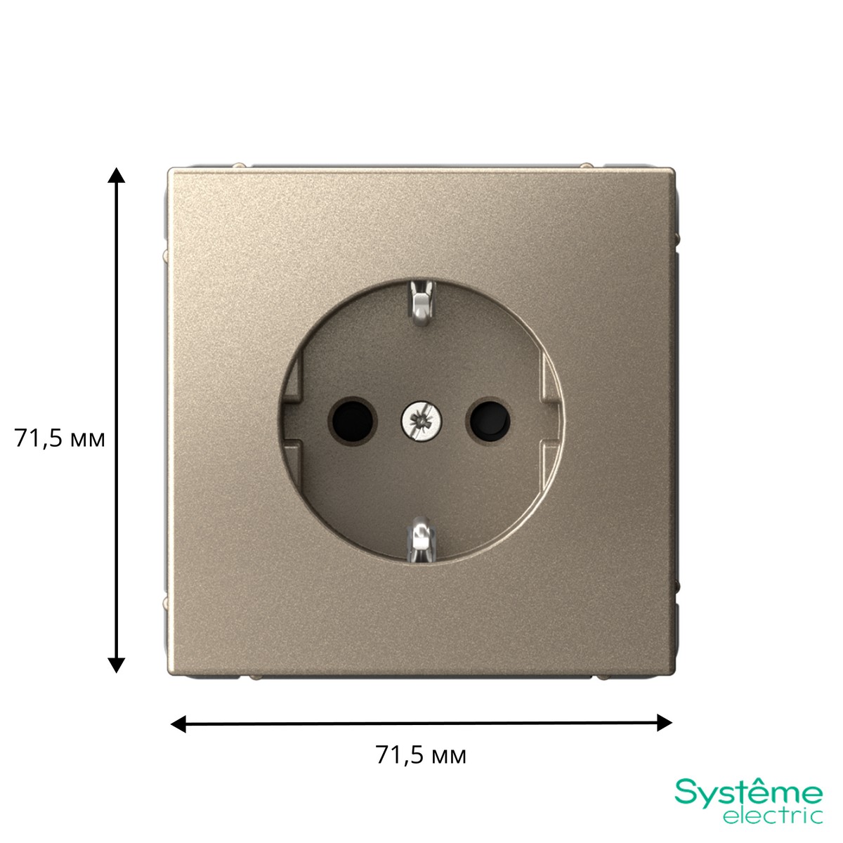 ArtGallery Шампань Розетка SystemeElectric ArtGallery Шампань с заземлением со шторками, 16А быстрозажим. клем. GAL000545S