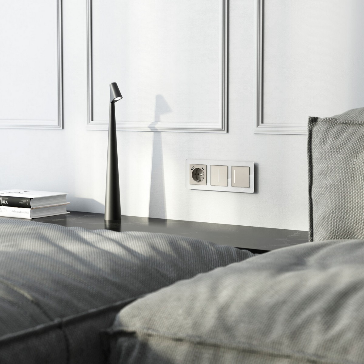 Werkel дымчатый Розетка Werkel с заземлением, шторками и USB тип A+C (дымчатый) W1271704