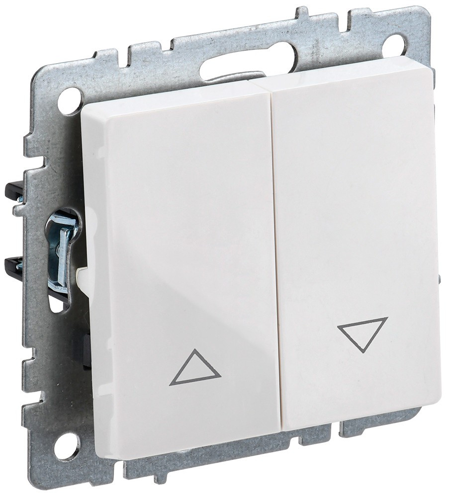 IEK Brite Белый Выключатель IEK BRITE жалюзи 10А ВС10-1-5-БрБ белый BR-V15-0-10-K01