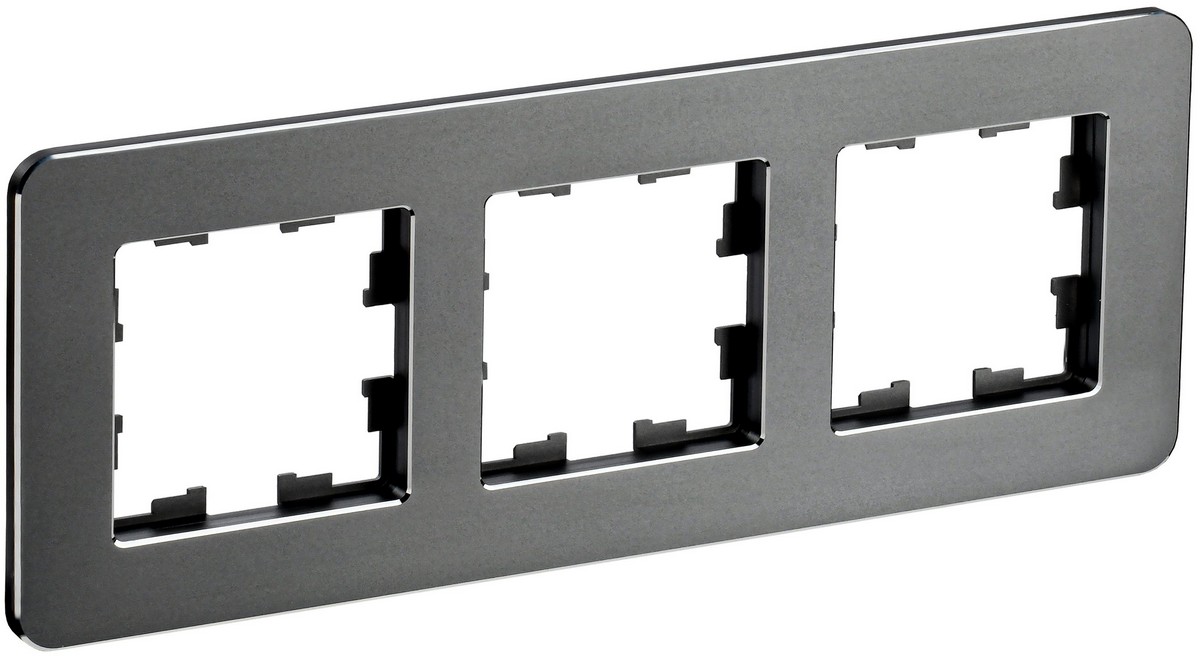 IEK Brite Рамки Рамка IEK BRITE DECOR Титан металл. скругл.угол 3-м РУ-3-1-Бр RE BR-M32-M-01-K48