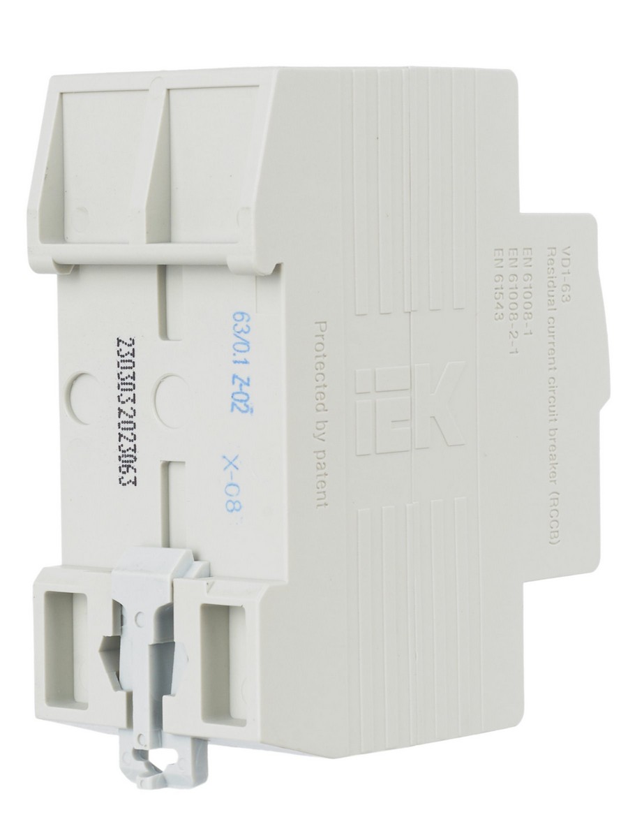 IEK Выключатель дифференциальный IEK KARAT ВД1-63 (УЗО) 2Р 63А 100мА MDV10-2-063-100 