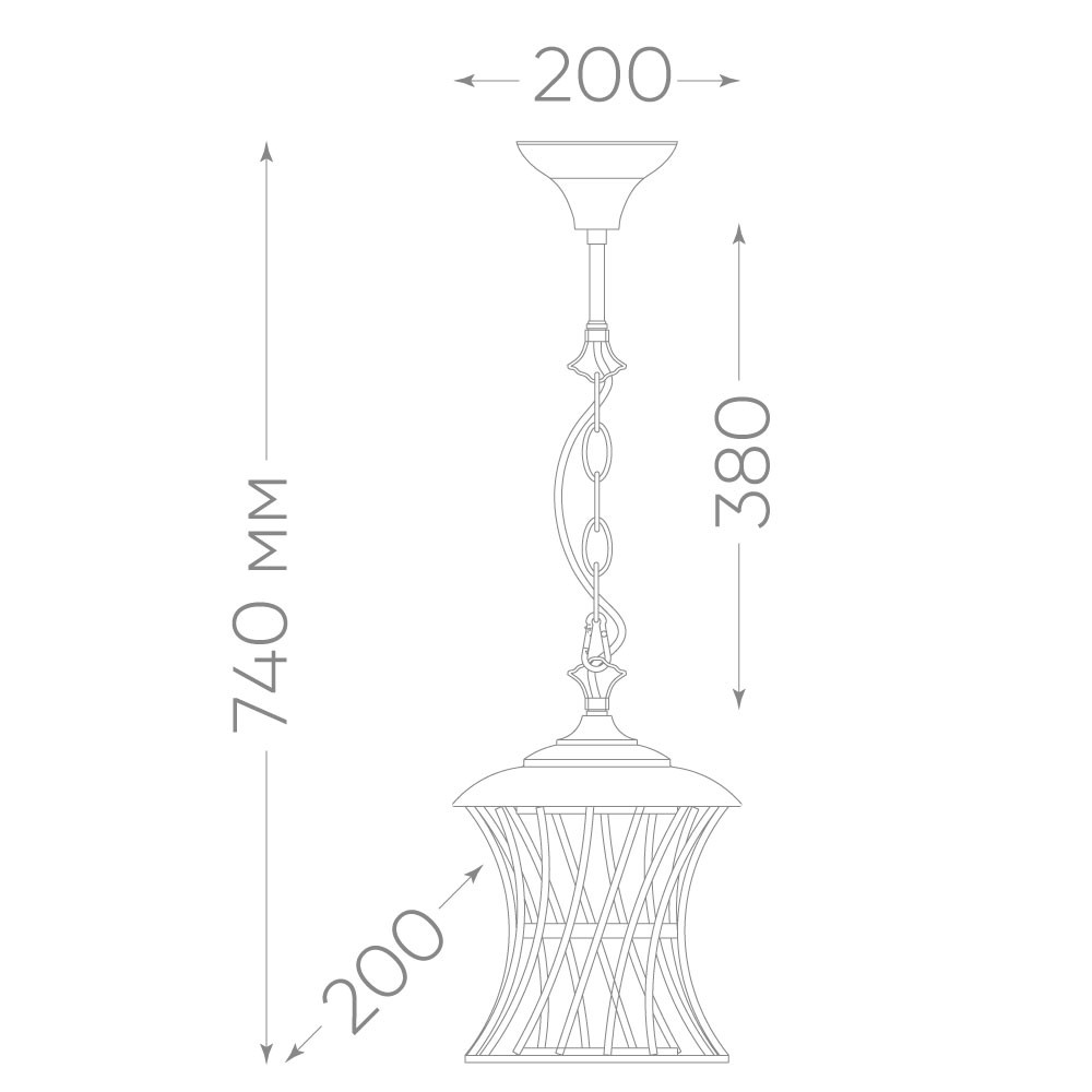 Уличные светильники на цепочке Светильник садово-парковый Feron PL525 на цепочке 60W E27 230V черный 11620 