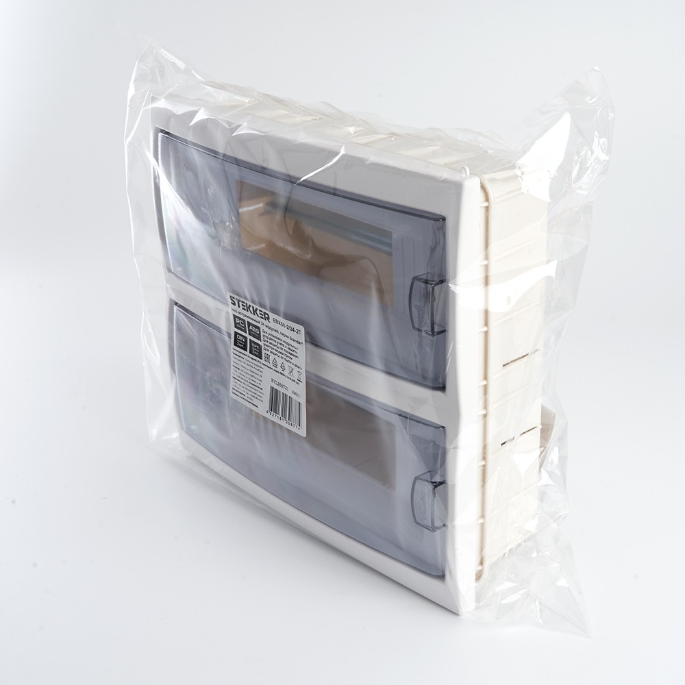 Пластиковые боксы и щиты Stekker Бокс встраиваемый STEKKER EBX50-2/24-20 24 модуля, пластик, серия Standart 39655