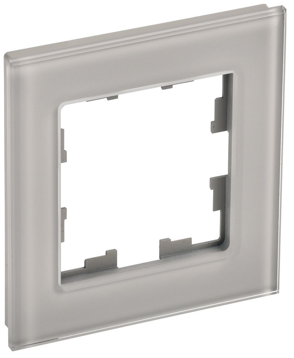 IEK Brite Рамки Рамка IEK BRITE 1-местная РУ-1-2-БрД стекло дымчатый BR-M12-G-K30