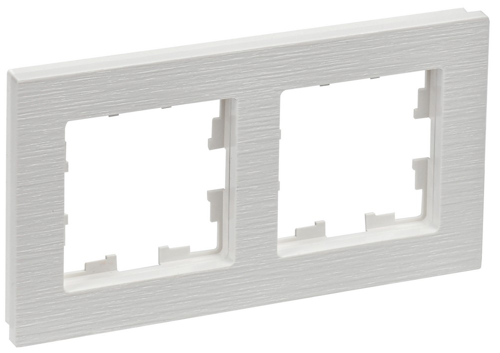 IEK Brite Рамки Рамка IEK BRITE DECOR Белый рифленый 2-м РУ-2-Бр BR-M22-51-K01