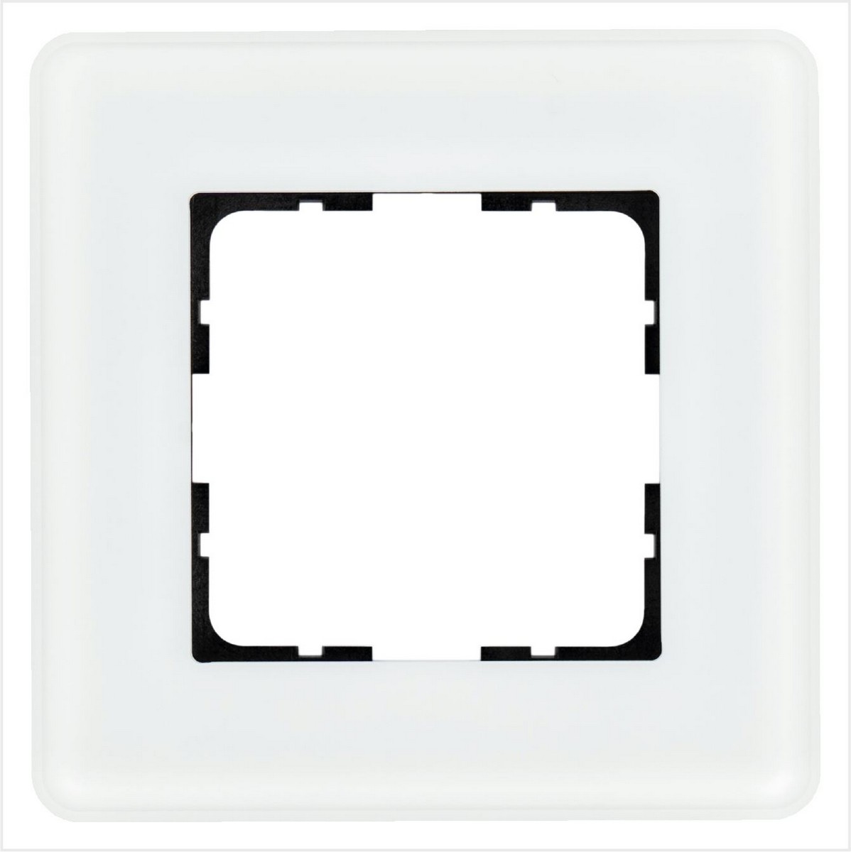 JASMART G - розетки и выключатели Рамка JASMART 1-постовая стекло матовое White Glass G1001GW-RM