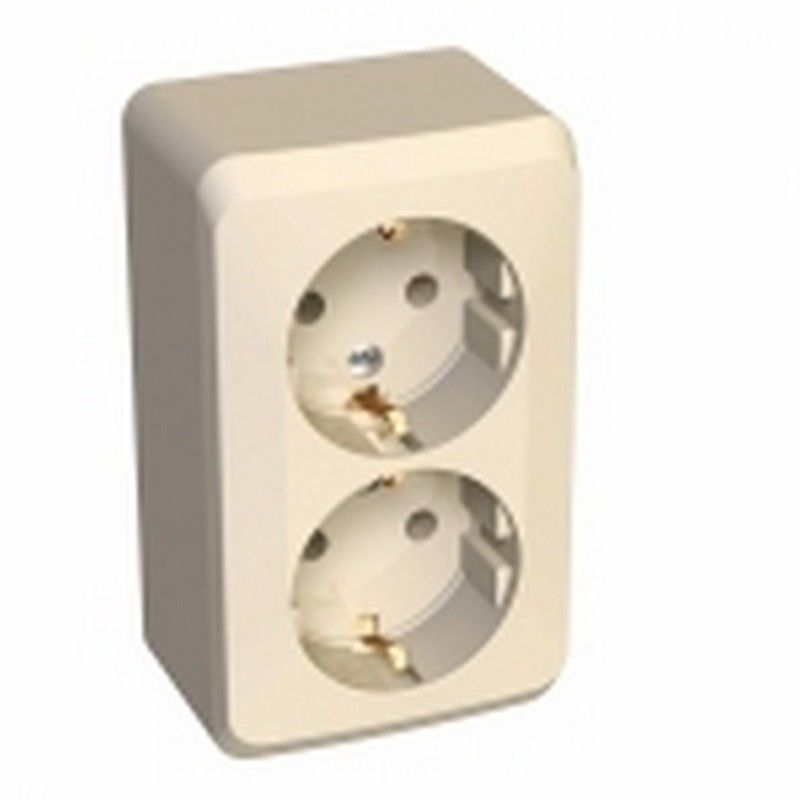 Этюд Кремовый Розетка 2-ая Systeme Electric Этюд наружный Бежевый с/з без шторок PA16-007K