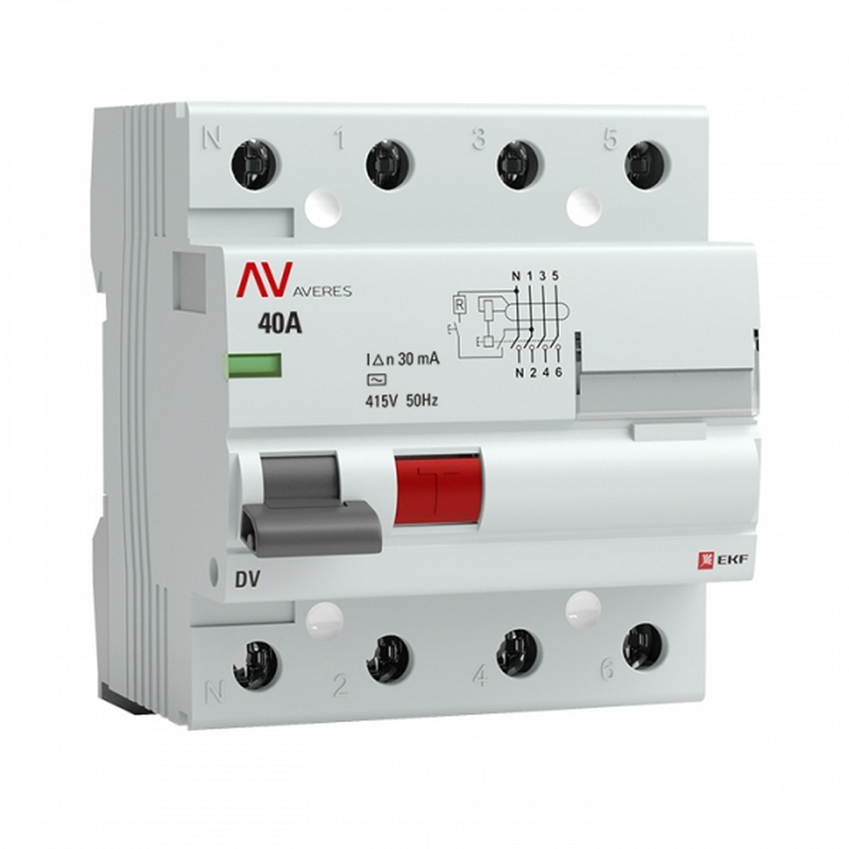 EKF УЗО EKF Averes DV 4P 40А/30мА (AC) электромеханическое rccb-4-40-30-ac-av 