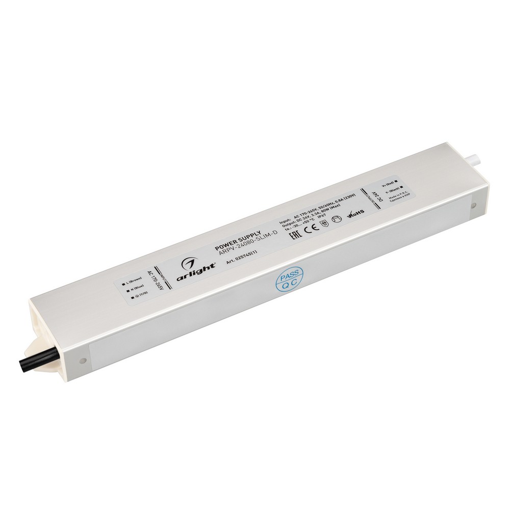 Блоки питания для светодиодной ленты Блок питания Arlight ARPV-24080-SLIM-D (24V, 3.3A, 80W) (IP67 Металл, ) 025745(1) 