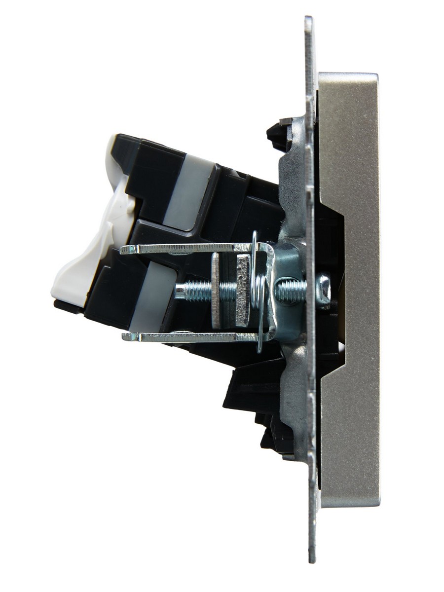 IEK Brite Алюминий Розетка IEK BRITE компьютерная двойная RJ45 кат.5E РК10-2-БрА алюминий BR-K20-1-K47