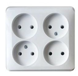 Этюд Белый Розетка 4-ая Systeme Electric Этюд наружный Белый б/з без шторок PA16-205B