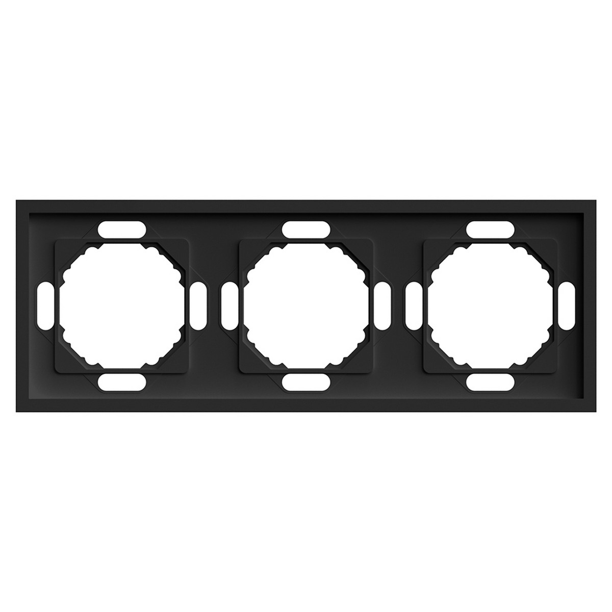 Эмили - Розетки и выключатели Stekker Рамка 3-ая STEKKER Эмили PFR00-5003-05 черный уголь soft touch 49860