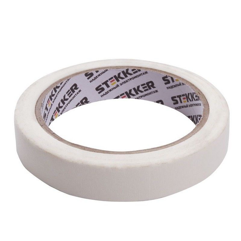 Малярная лента STEKKER INTP7-18-40 18 мм длина 40 м на бумажной основе белый 39153 фото