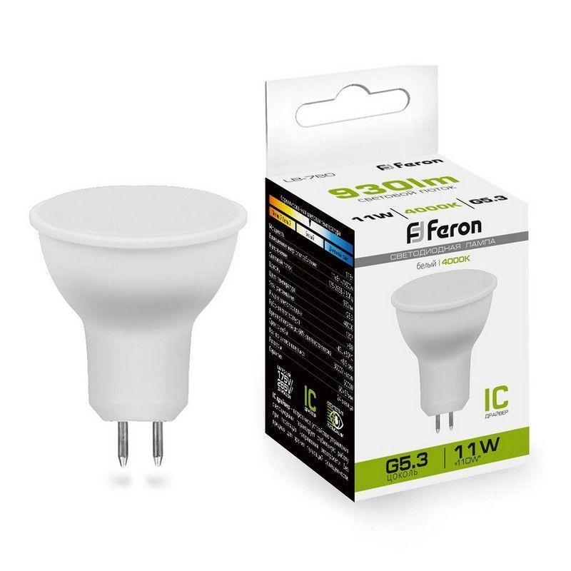 MR11/MR16/GU5.3 Лампа светодиодная Feron LB-760 MR16 G5.3 11W 4000K 38138 