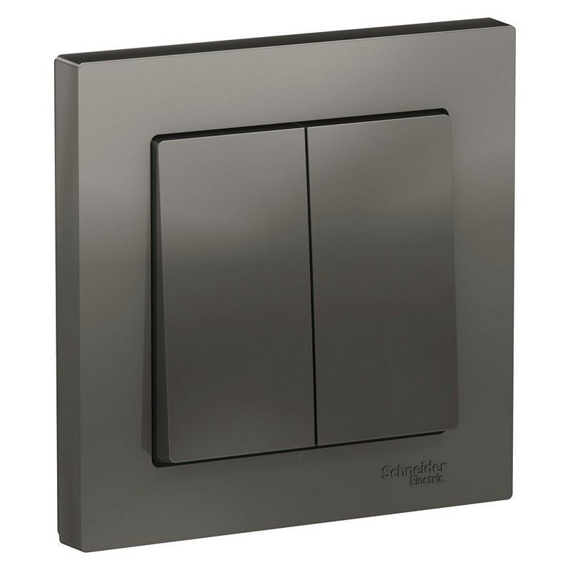 AtlasDesign Сталь Выключатель 2-клавишный Systeme Electric AtlasDesign Сталь в сборе ATN000952