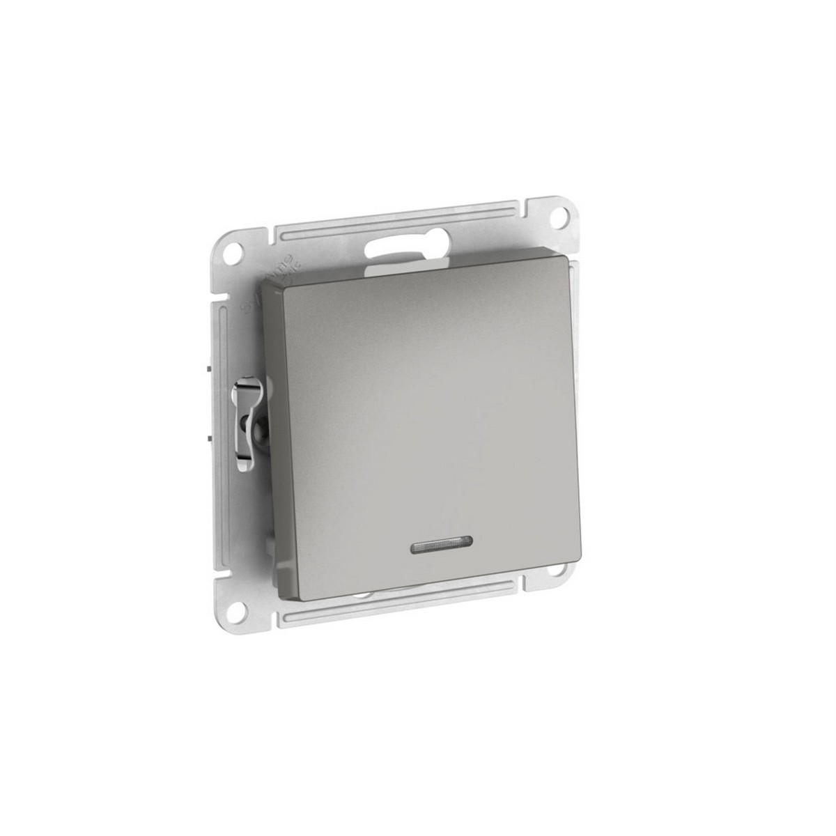 AtlasDesign Сталь Переключатель SE AtlasDesign Сталь 1-кл с подсветкой быстрозажим. клем. ATN000963S