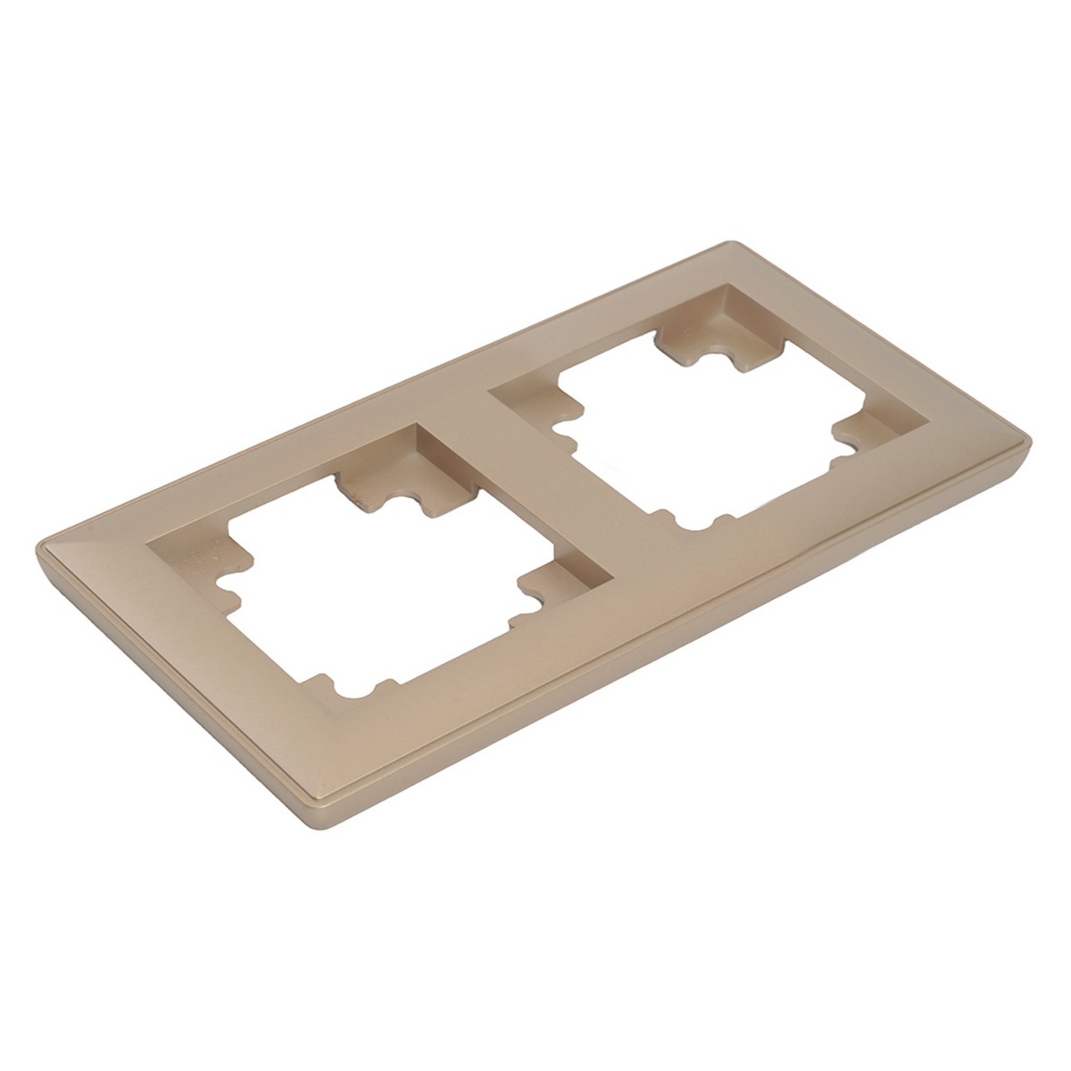 Катрин - Розетки и выключатели Stekker Рамка STEKKER 2-местная Катрин стекло шампань PFR00-7002-02 39803