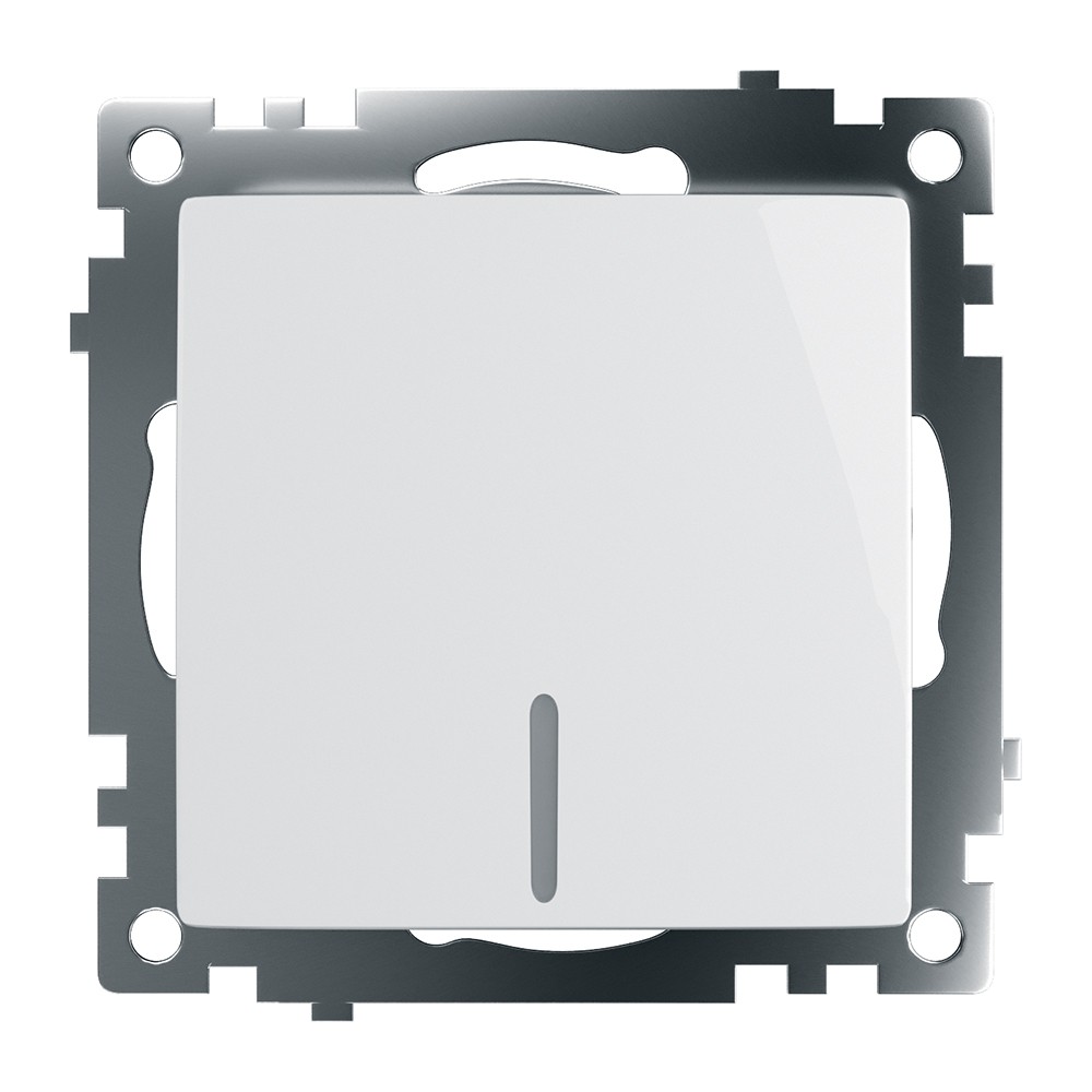 Катрин - Розетки и выключатели Stekker Выключатель 1-клавишный c индикатором STEKKER GLS10-7101-01 10А Катрин белый 39299