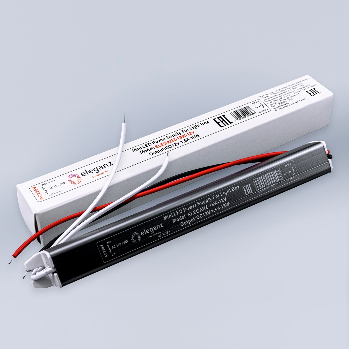 Блоки питания для светодиодной ленты Блок питания для светодиодной ленты Eleganz 12V 18W IP20 карандаш узкий 1141 