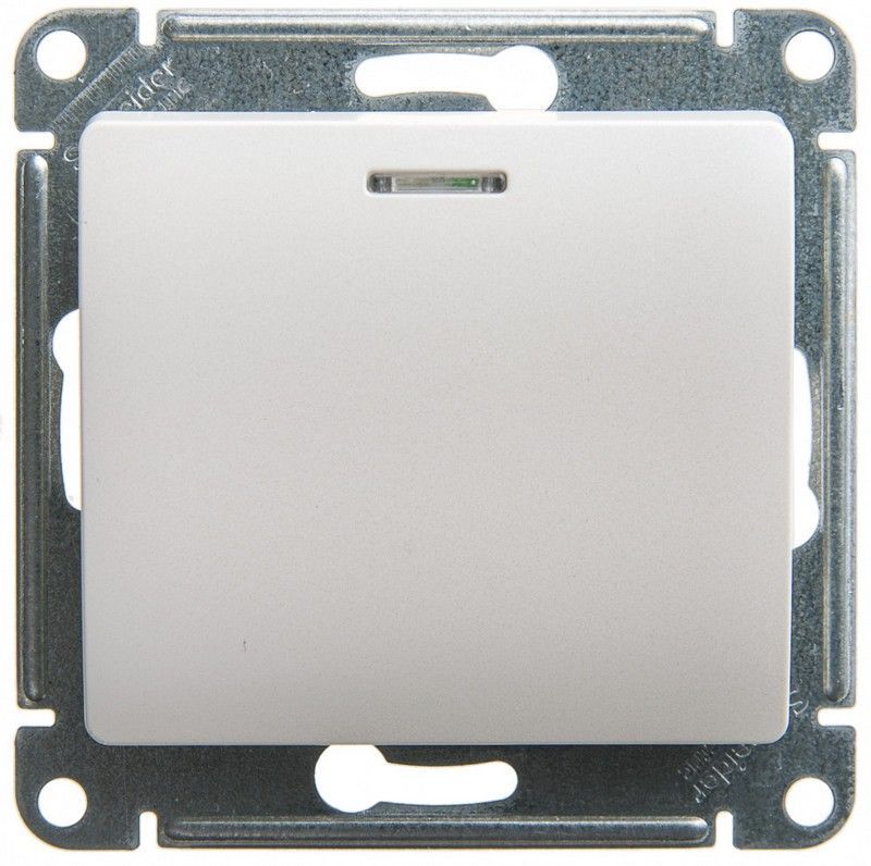 Glossa Перламутр Выключатель Systeme Electric Glossa Перламутр 1-клавишный с подсветкой GSL000613