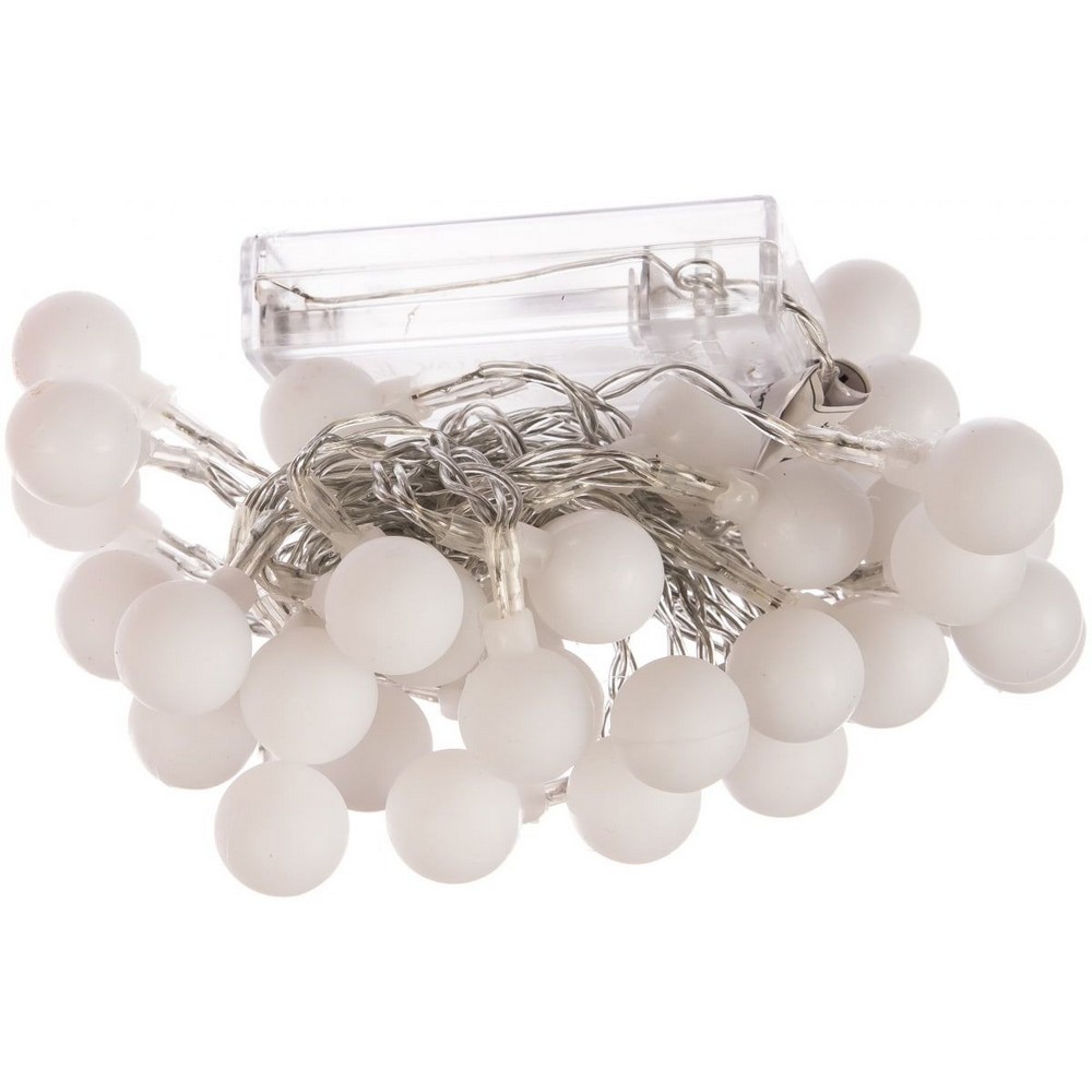 Светодиодная гирлянда Feron CL555 линейная "шарики" статичная мультиколор 2м + 0.5м с питанием от батареек прозрачный шнур 26762