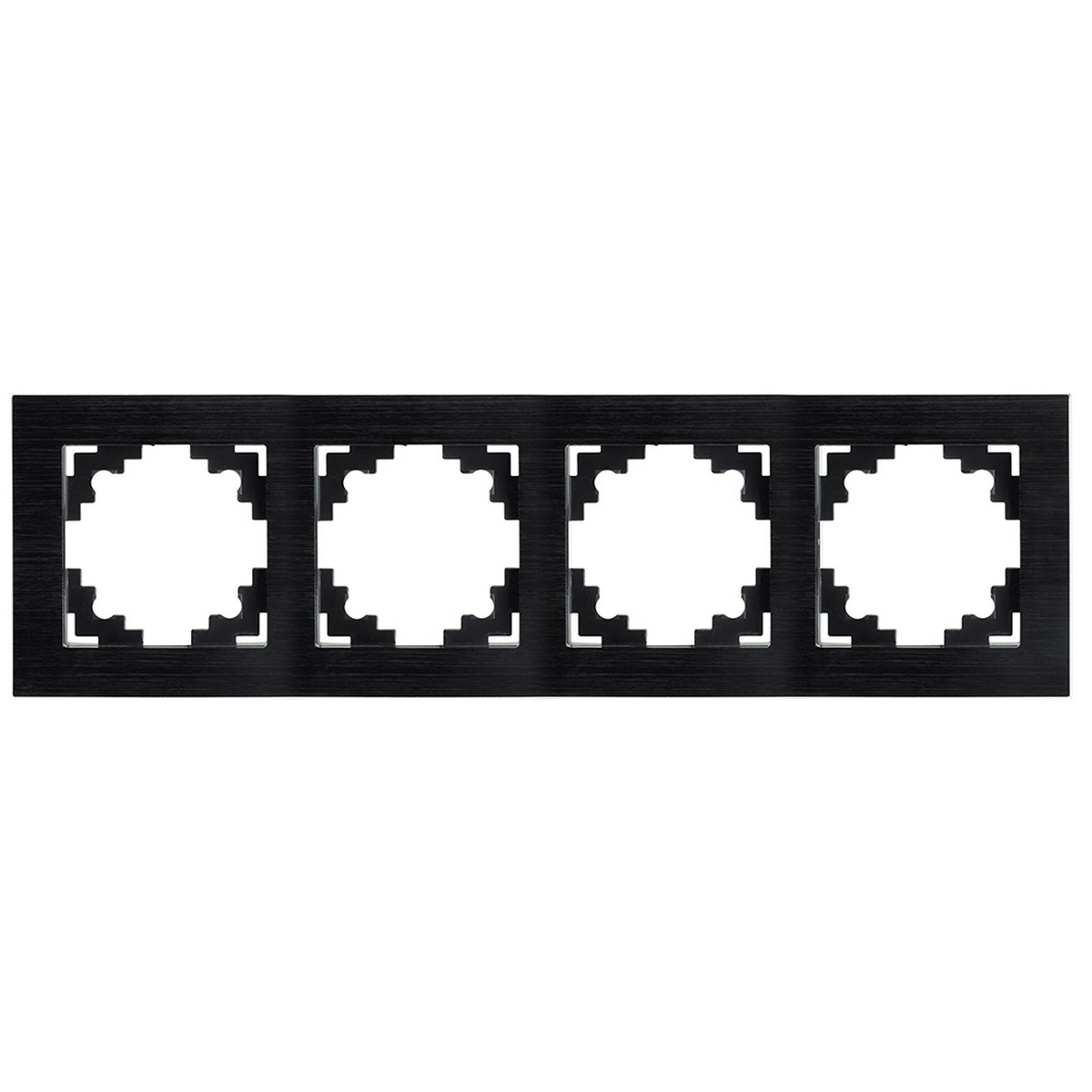 Катрин - Розетки и выключатели Stekker Рамка 4-местная металл STEKKER MFR00-7004-05 Катрин черный 50024