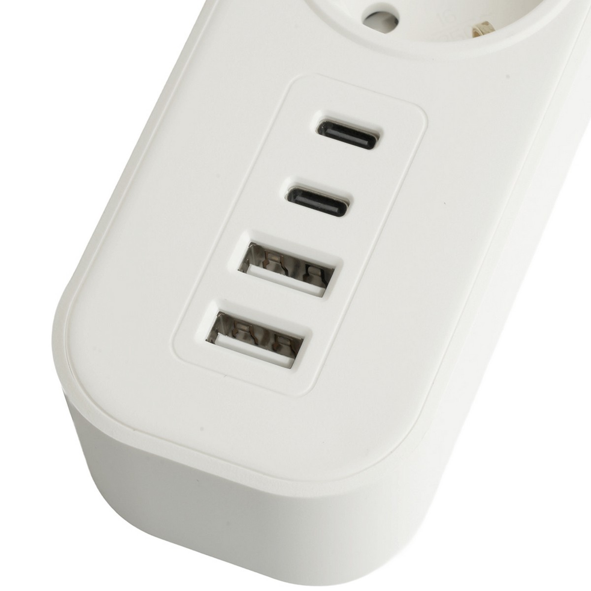 Колодки и удлинители, тройники Сетевой фильтр 5-местный с/з STEKKER 3x1мм2 5 м 250В 16А 2 USB-A+2 Type-C 3 серия Nova белый 50104 