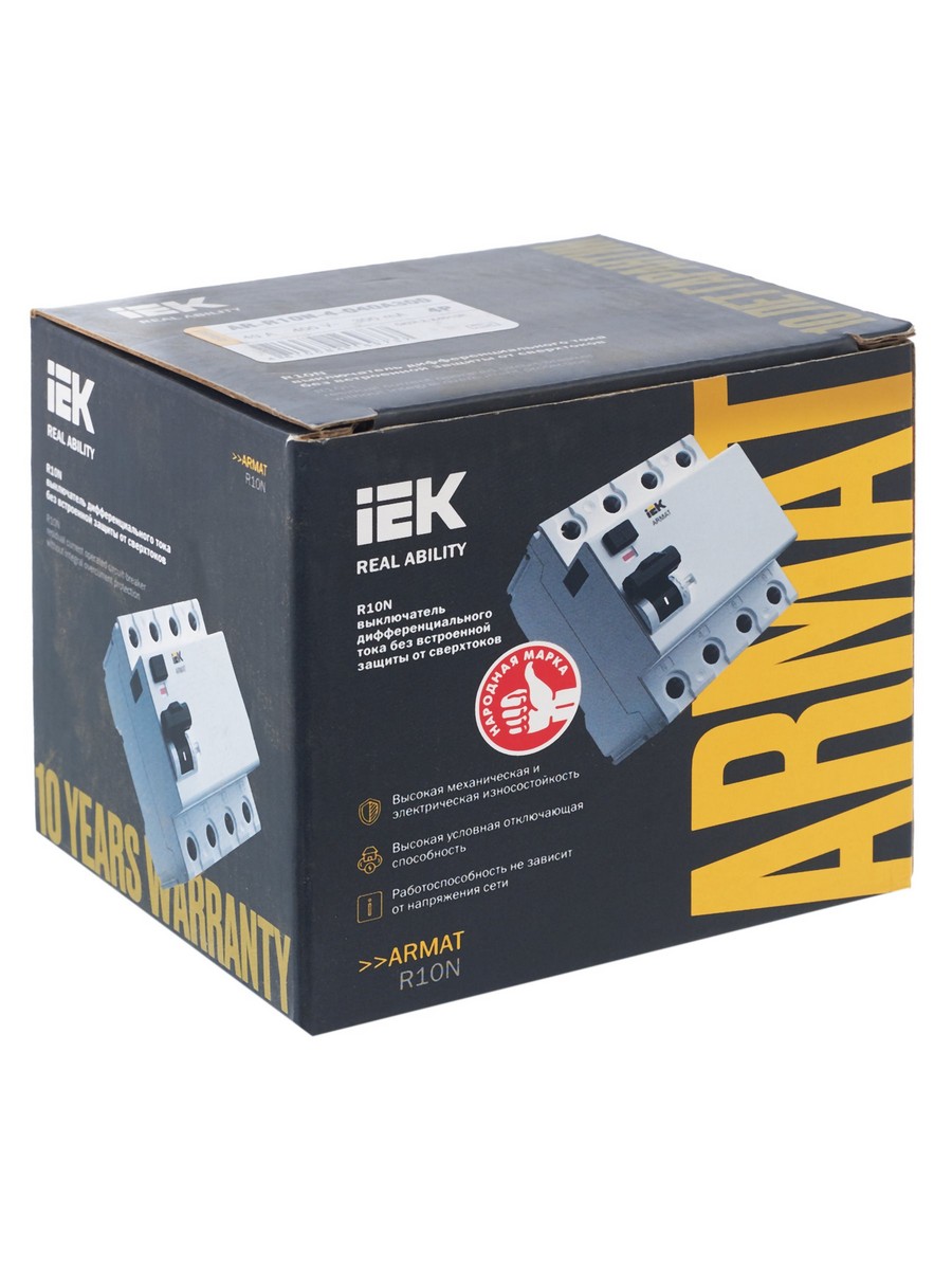 IEK ВДТ УЗО IEK ARMAT R10N 4P 40А 300мА тип A AR-R10N-4-040A300 