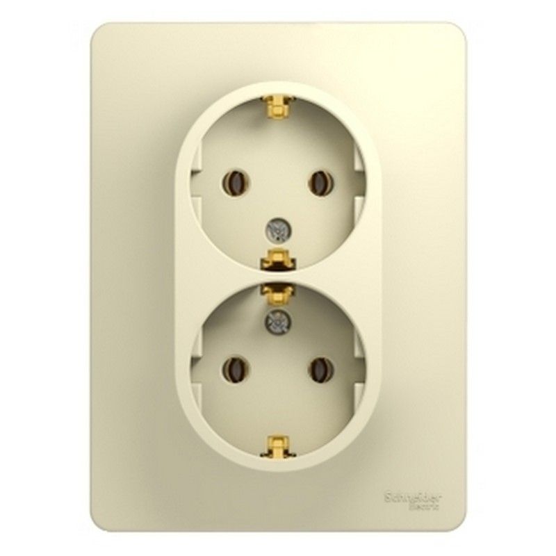 Glossa Бежевый Розетка Systeme Electric Glossa Бежевый 2-я с заземлением GSL000224
