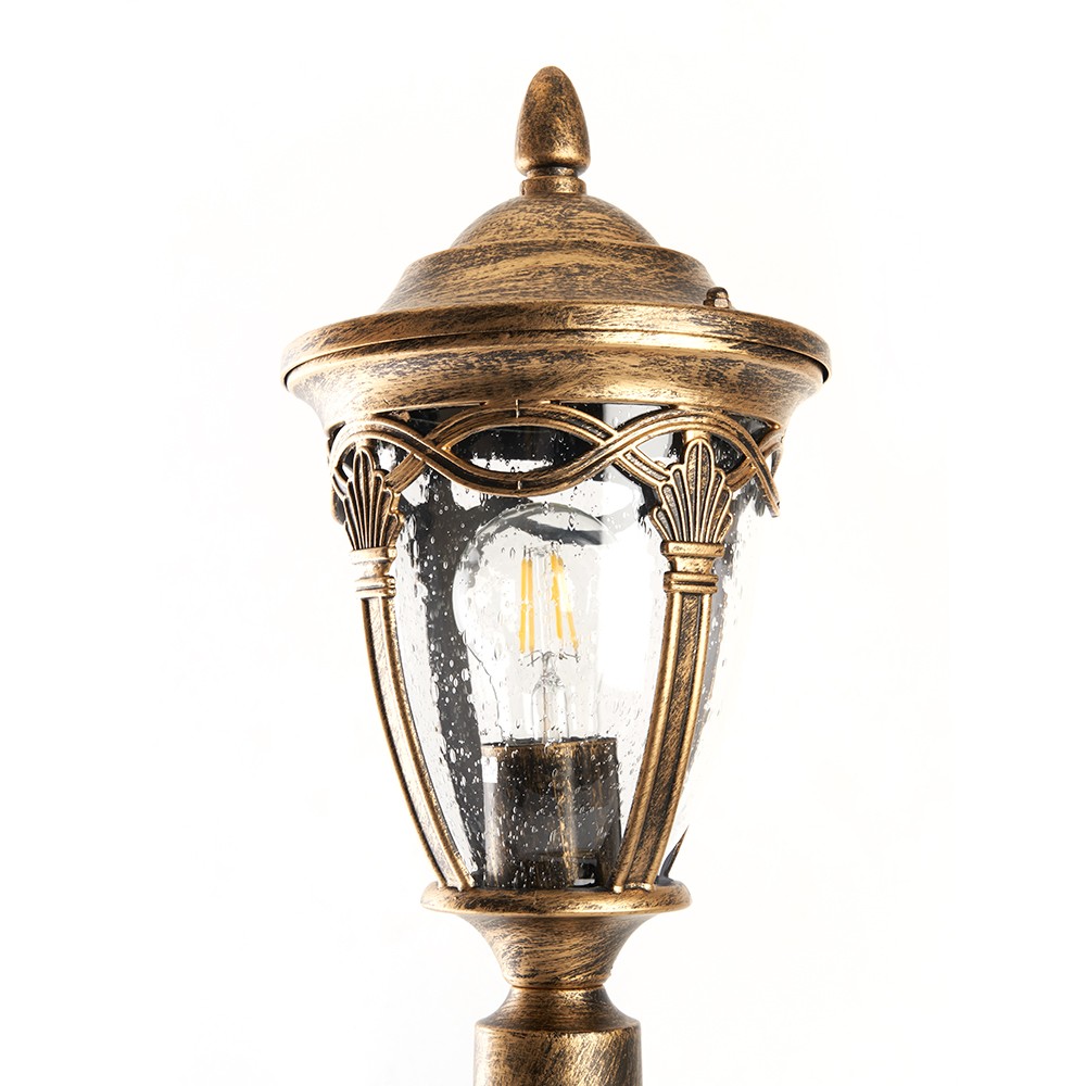 Уличные светильники столб Светильник садово-парковый Feron PL686 столб 60W 230V E27 черное золото 11695 