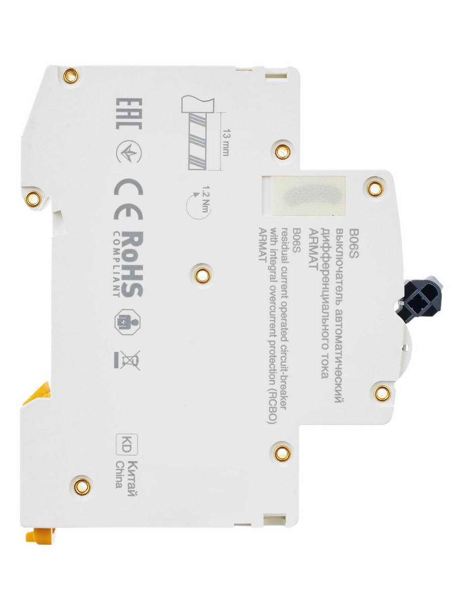 IEK АВДТ Дифф. Автомат IEK ARMAT B06S 1P+NP C16 30мА тип A (18мм) AR-B06S-1N-C16A030 