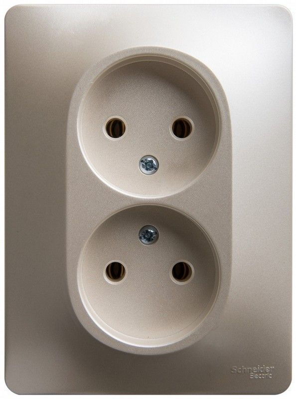 Glossa Перламутр Розетка Systeme Electric Glossa Перламутр двойная без заземления,16А, GSL000620