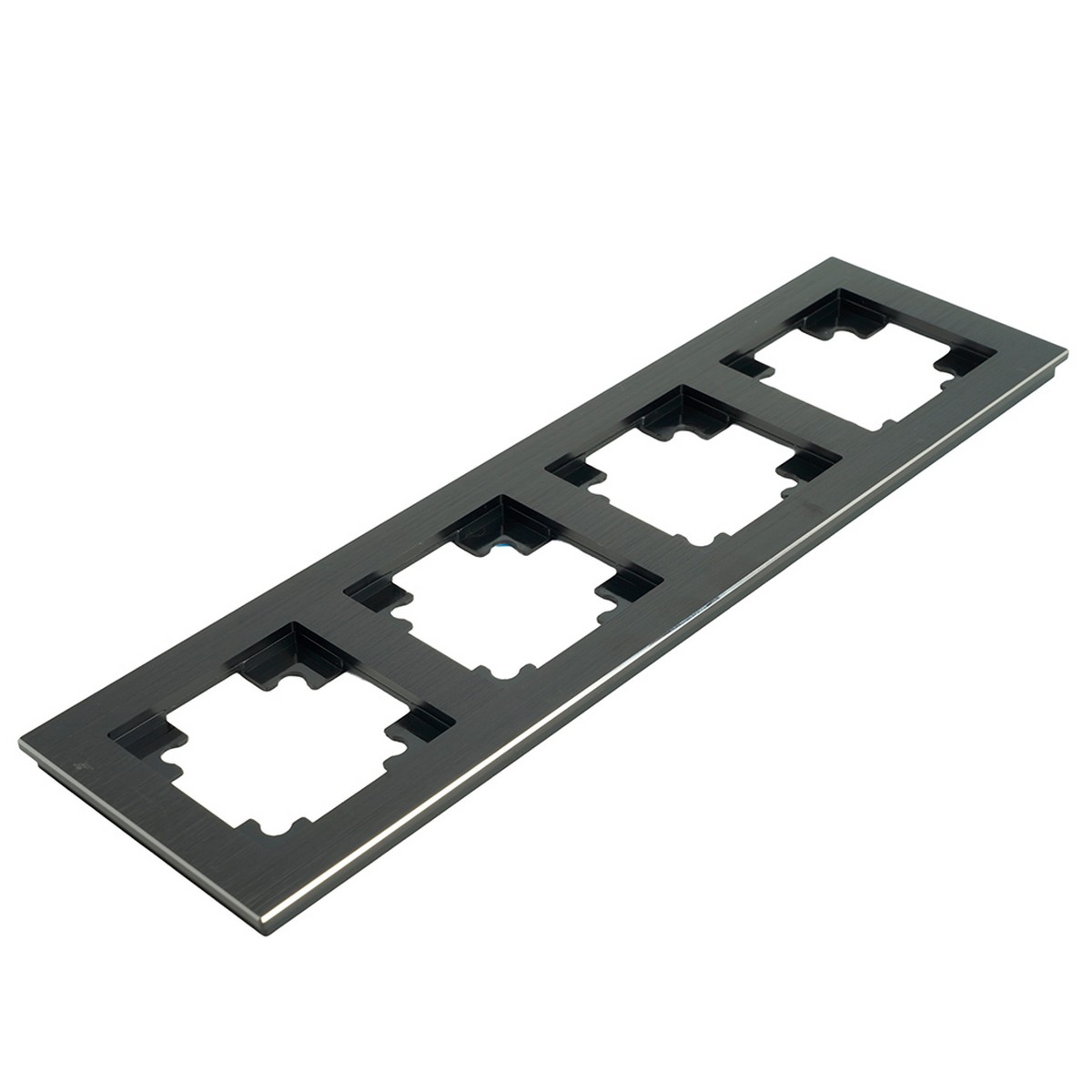 Катрин - Розетки и выключатели Stekker Рамка 4-местная металл STEKKER MFR00-7004-05 Катрин черный 50024