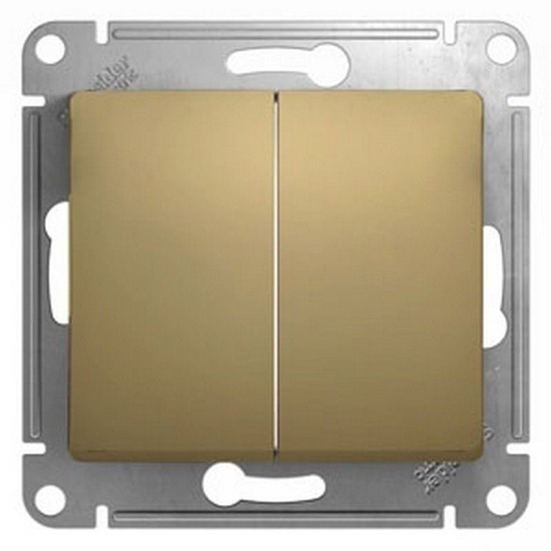 Glossa Титан Выключатель Systeme Electric Glossa Титан 2-клавишный, сх.5 GSL000451