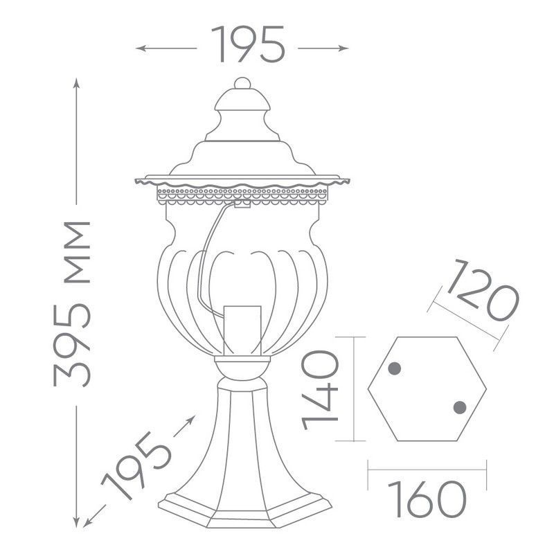 Уличные светильники на постамент Светильник садово-парковый Feron PL594 на постамент 60W 230V E27 коричневый 11622 
