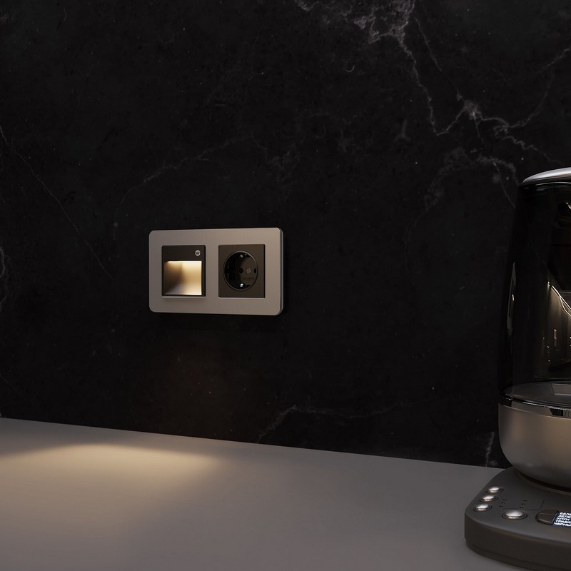 Werkel Черный матовый механизмы Встраиваемая LED подсветка Werkel три режима с датчиком движения (черный матовый) W1154608