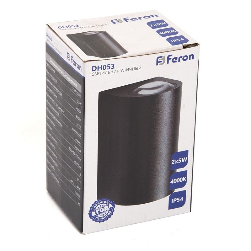 Уличные настенные светильники Светильник уличный светодиодный Feron DH053 2*5W 800Lm 4000K черный 48476 