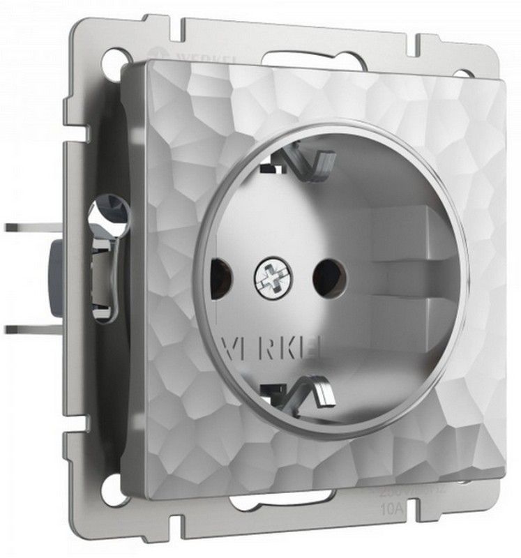 Werkel Серебряный Hammer механизмы Розетка с заземлением Werkel Hammer W1271006 серебряный IP20