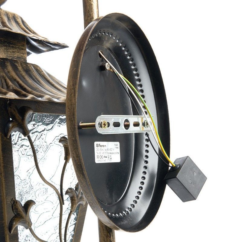 Уличные настенные светильники Светильник садово-парковый Feron PL631 на стену вниз 60W 230V E27 черное золото 11642 