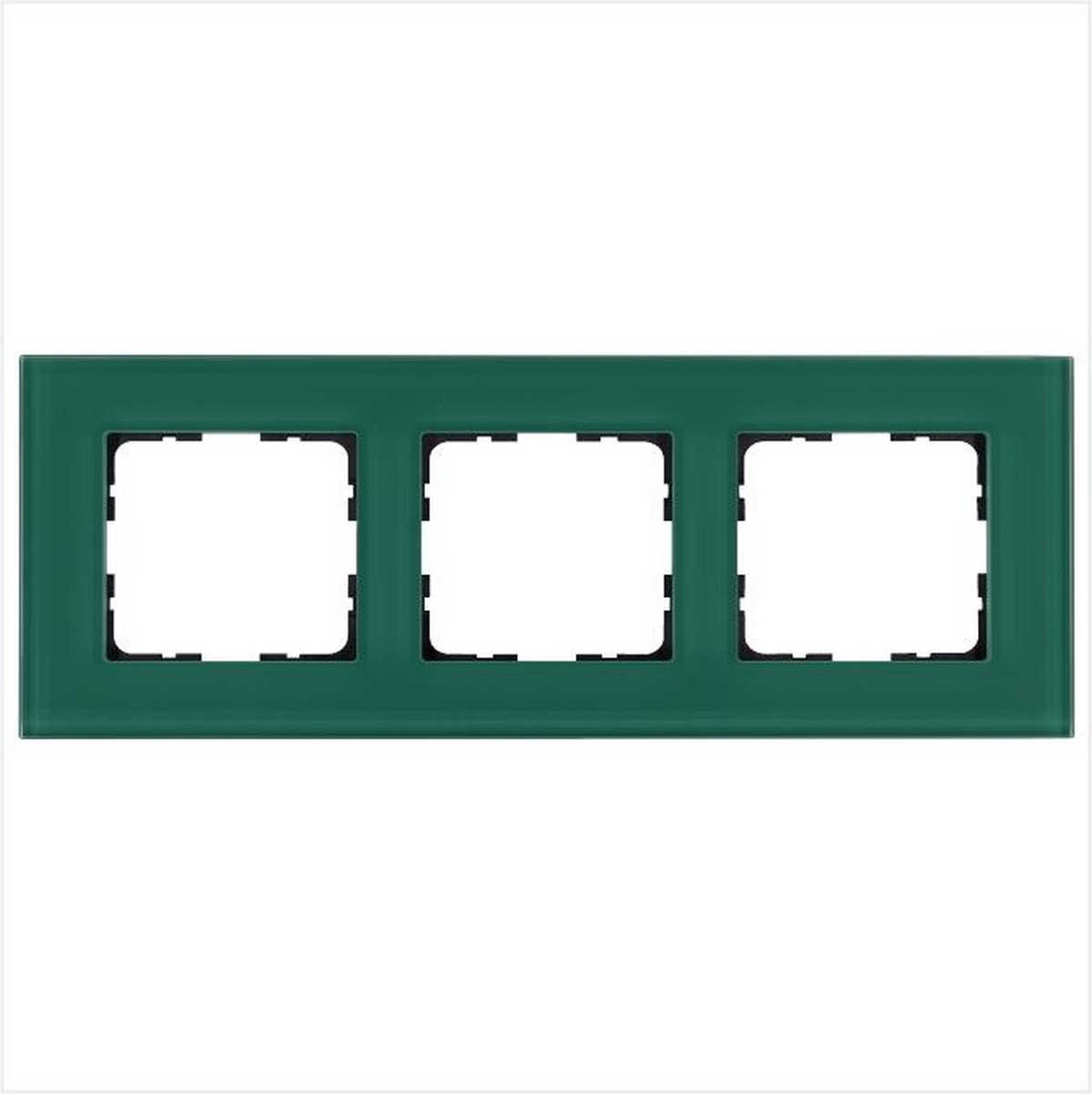 JASMART G - розетки и выключатели Рамка JASMART 3-постовая стекло Лазурный GLASS G1003GJ