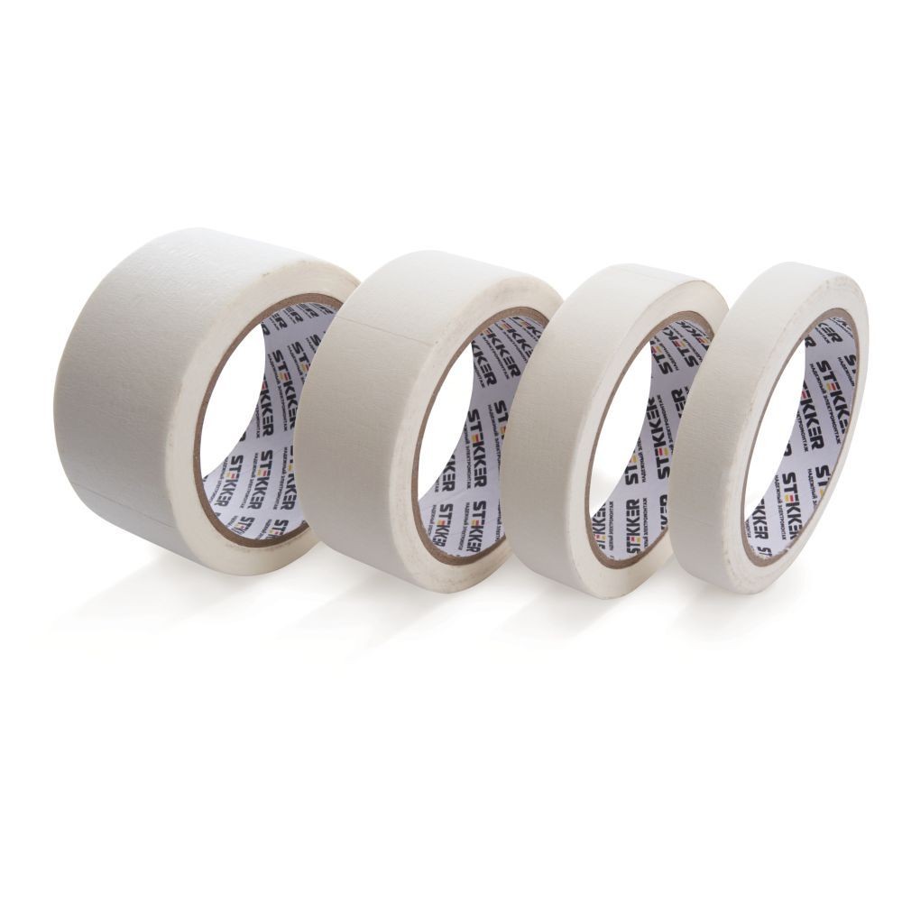 Малярная лента STEKKER INTP7-48-25 48 мм длина 25 м на бумажной основе белый 39152 фото