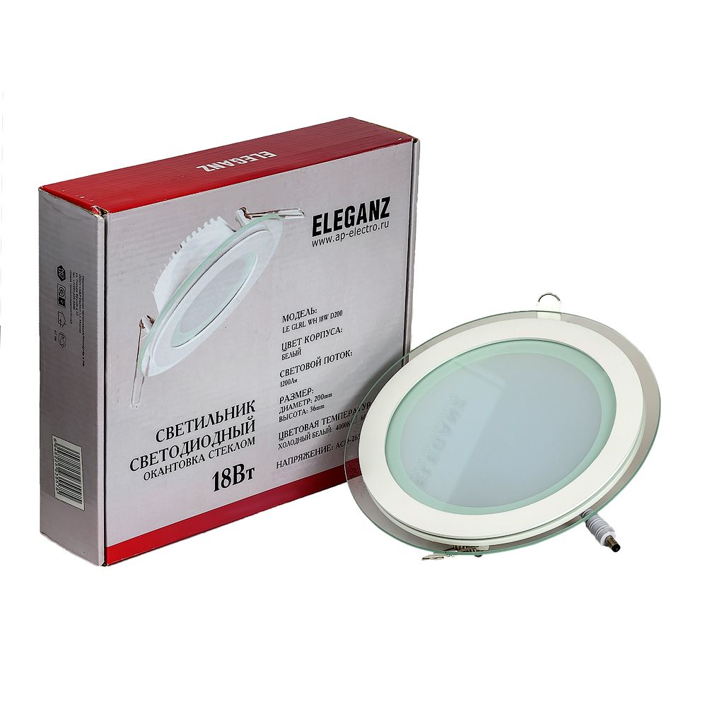 Встраиваемые светодиодные светильники Светодиодный светильник Eleganz круглый 18W 2700K 220V 