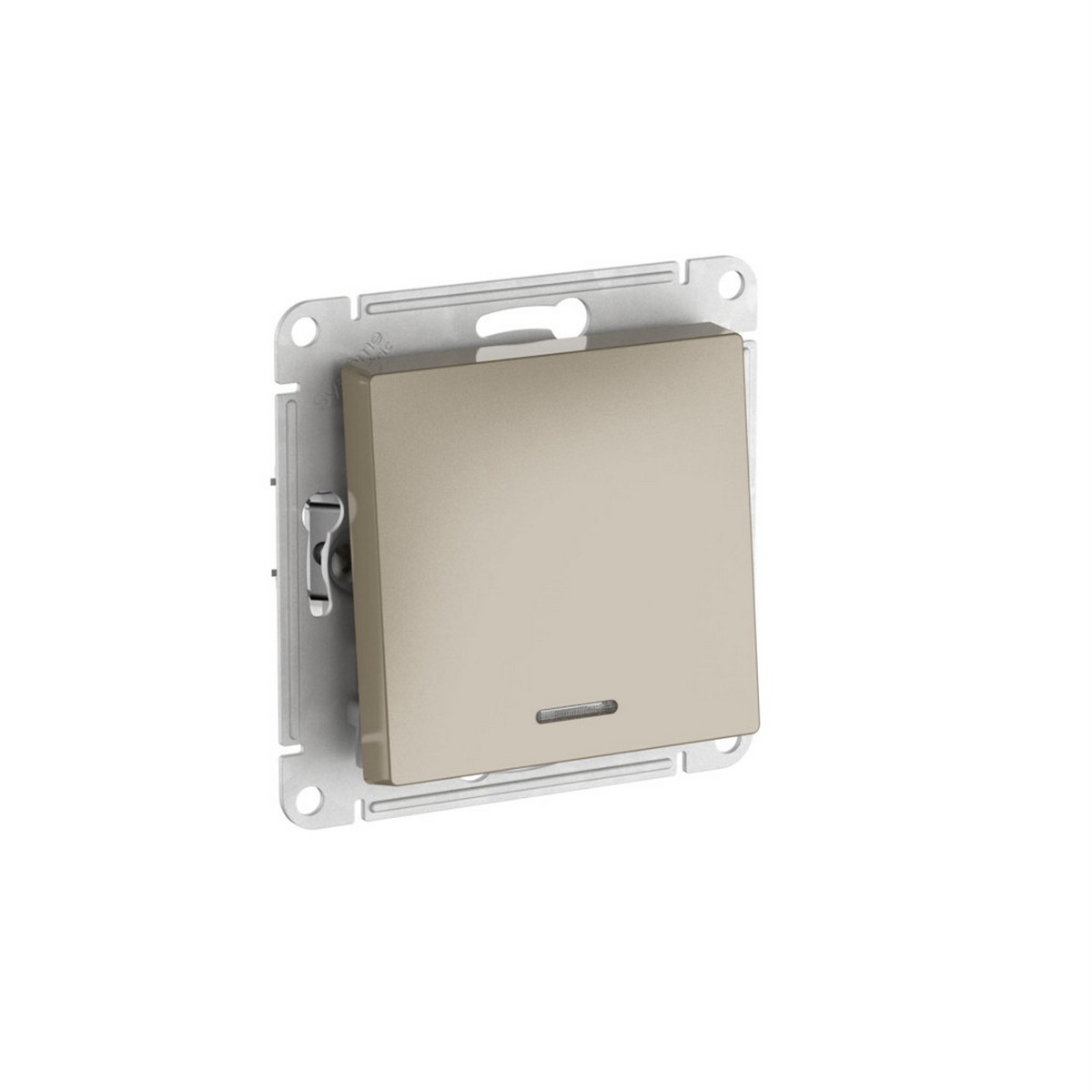 AtlasDesign Шампань Переключатель SE AtlasDesign Шампань 1-кл с подсветкой быстрозажим. клем. ATN000563S