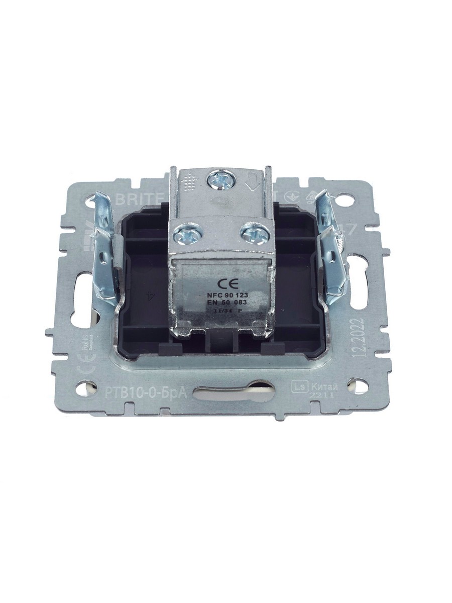 IEK Brite Алюминий Розетка IEK BRITE TV проходная РТВ10-0-БрА алюминий BR-A10-P-K47