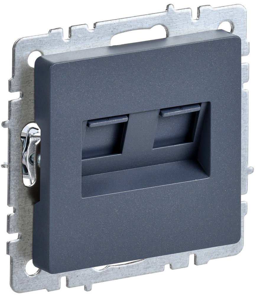 IEK Brite Маренго Розетка компьютерная IEK BRITE BASE Маренго 2-ая RJ45 кат.6 РК11-2-БрМ BR-K20-2-K35