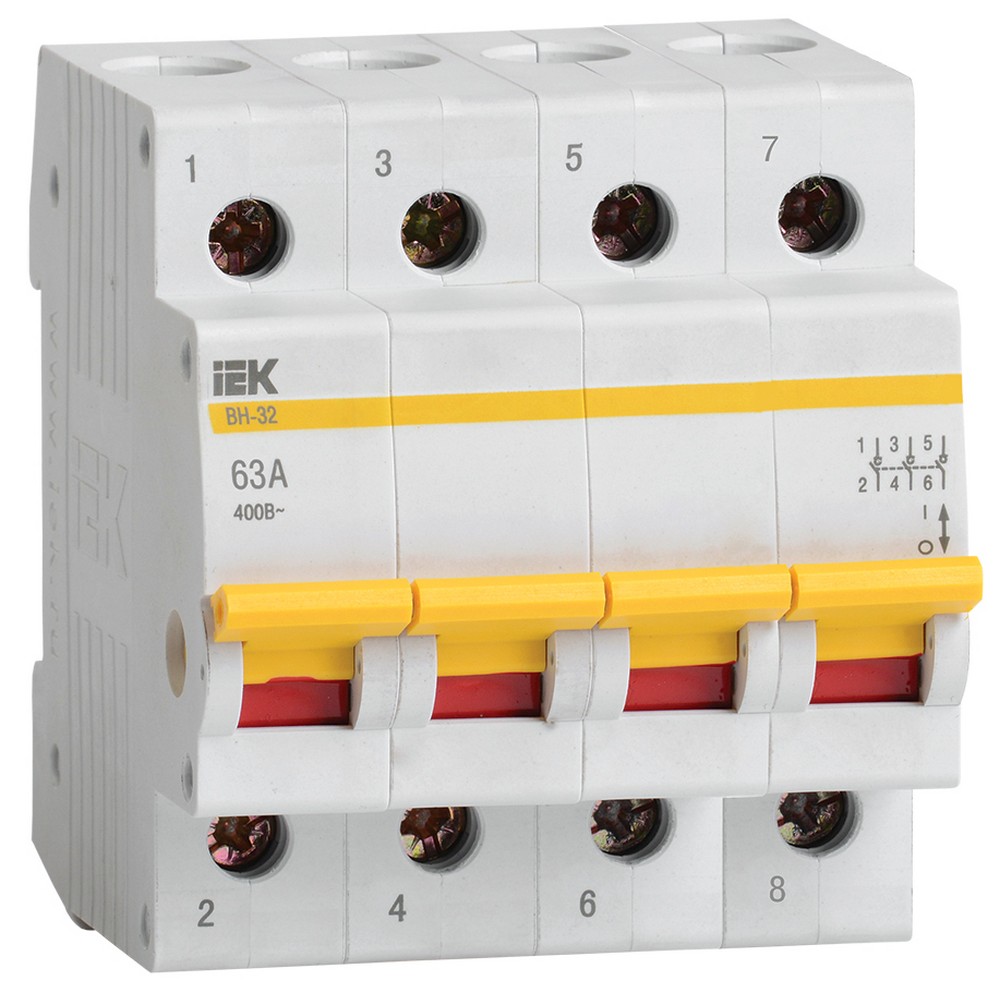 IEK Выключатель нагрузки IEK KARAT (мини-рубильник) ВН-32 4Р 63А MNV10-4-063 