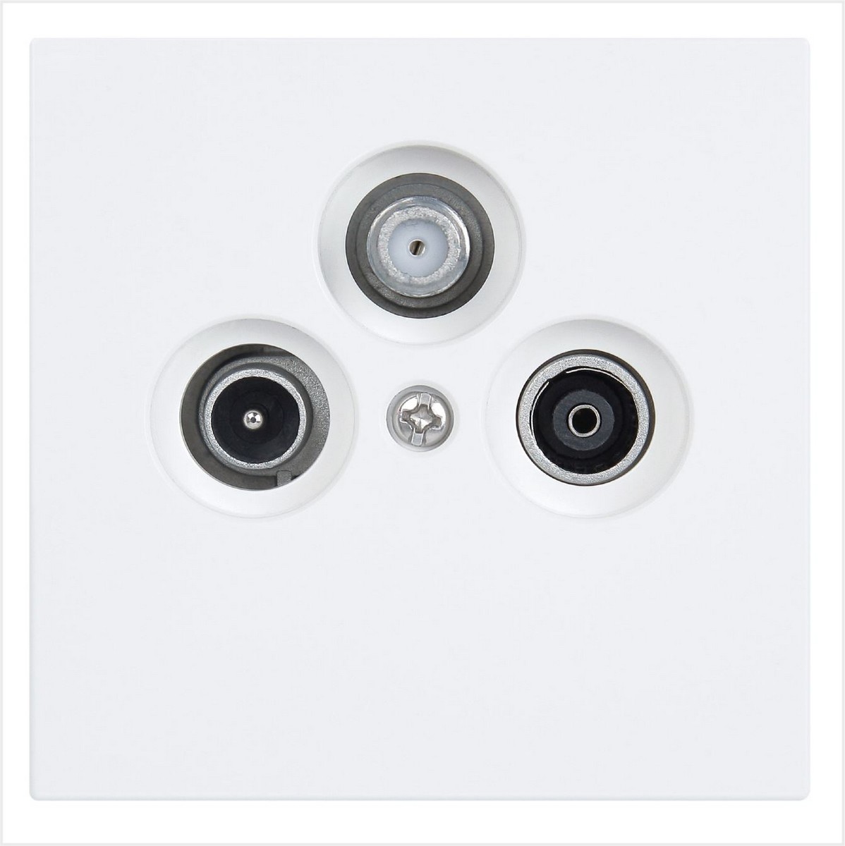 JASMART FD - розетки и выключатели Розетка TV+FM+SAT JASMART FD Φ9.5mm оконечная Белый матовый (soft touch) 6206PWM