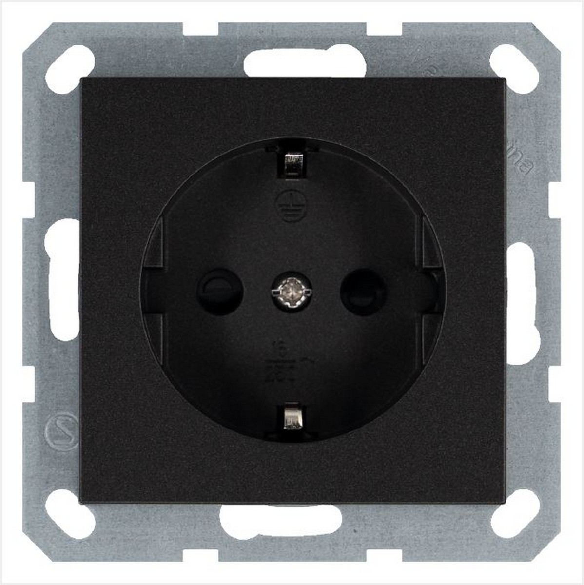 JASMART G - розетки и выключатели Розетка JASMART SCHUKO с крышкой и защитными шторками Антрацит G5505B