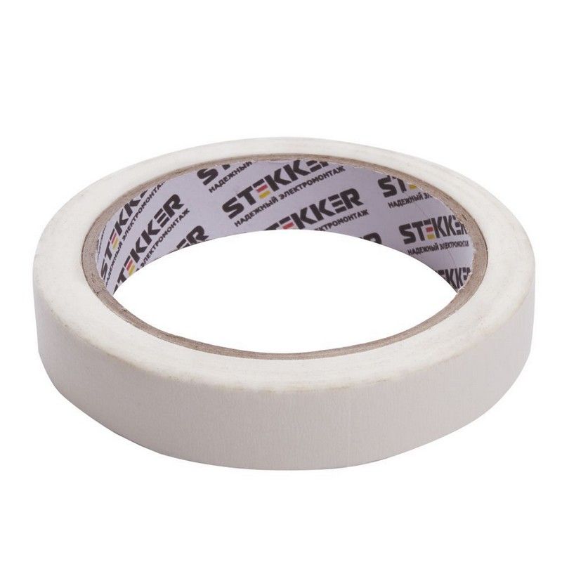 Малярная лента STEKKER INTP7-18-25 18 мм длина 25 м на бумажной основе белый 39149 фото